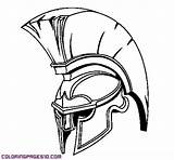 Casco Colorear Casque Espartanos Spartan Desenho Soldados Capacete Guerreiros Soldado Charrette Espartano Guerreiro Caballeros Romanos sketch template