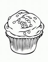 Cupcake Coloring Clipart Pages Sprinkles Clipground sketch template