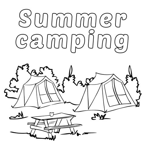 printable camping coloring pages printable templates