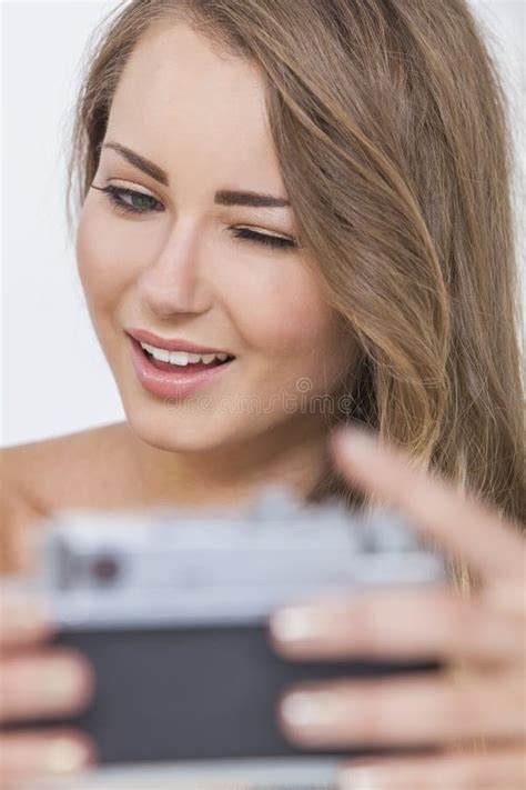 Winking Girl Woman Taking Selfie Picture Stock Image Image 36497911