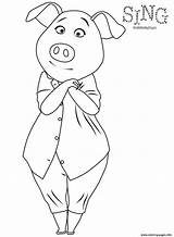 Coloring Sing Rosita Colouring Pages Pig Printable Color sketch template