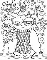 Coloring Owl Winter Below Own Right Fun Print Click sketch template