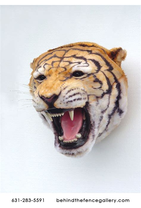 tiger head wall head mount tiger safy  life size fiberglass statues