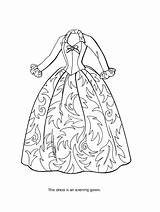 Coloring Pages Dress Fancy Barbie Printable Dresses Outfit Dressed Getting Getcolorings Color sketch template