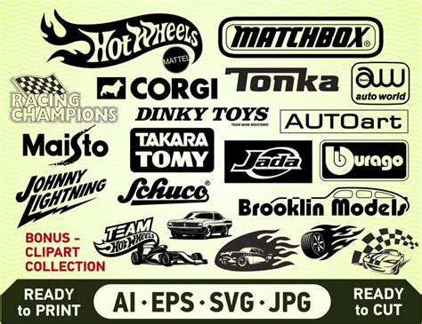 toy car logo svg bundle die cast scale model company brand etsy