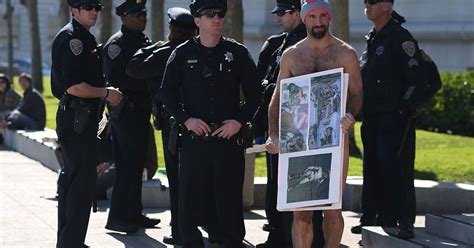 naked protesters arrested following nudity ban demonstration in san