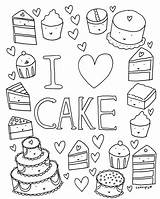 Coloring Cake Book Pages Sheets Valentine Cakespy Printable Printables Colouring Adults Color Cupcake Kids Unicorn Pusheen Stress Kawaii Therapy Flowers sketch template