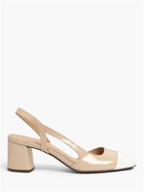 John Lewis And Partners Bonnie Leather Low Heel Slingback Court Shoes Nude