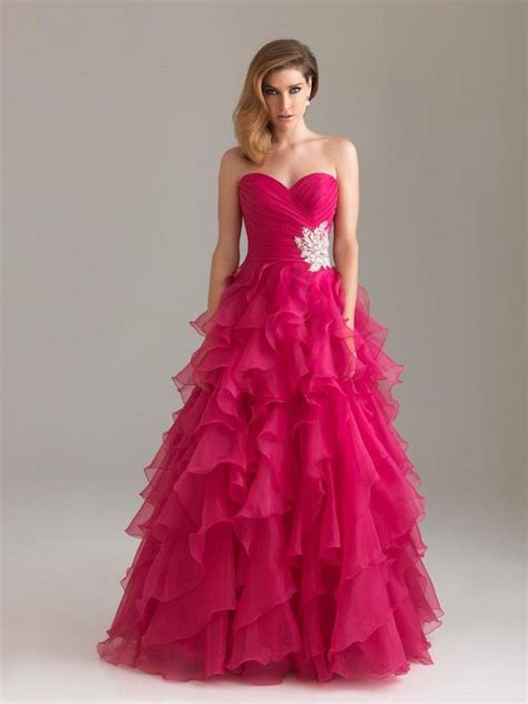 fucsia dress prom dresses sleeveless ruffle prom dress princess prom dresses