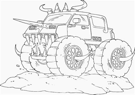 gambar drawing monster truck coloring pages kids real kindergarten