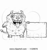 Devil Ugly Outlined Sign Clipart Cartoon Thoman Cory Vector Coloring Illustration Royalty Dumb sketch template