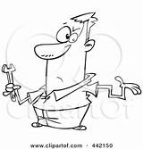 Clueless Crooked Arm Repair Man Clip Royalty Outline Illustration Cartoon Clipart Rf Toonaday Clipground Regarding Notes sketch template