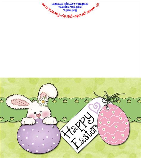 printable easter bunny card  photo party favors