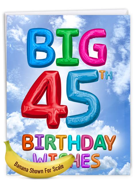 inflated messages 45 humorous milestone birthday big card
