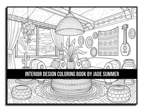 interior design coloring book jade summer