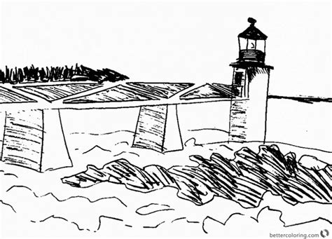 lighthouse coloring pages sketch  printable coloring pages
