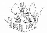 Drawing House Fire Burning Getdrawings sketch template