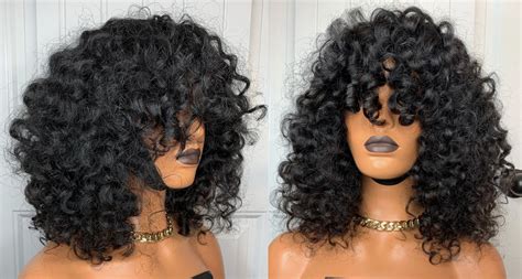 ready  wear bang curly  frontal wig byc