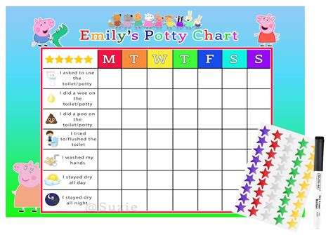 potty  toilet training reward chart  star stickers  etsy uk