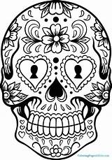 Skull Coloring Pages Girly Getcolorings Sugar sketch template