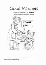 Manners Good Worksheet Kids Thank School Children Learning Activity Islcollective Classroom Say Spanish Artikel Dari sketch template