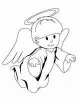 Angel Pages Colouring Coloring Printable Child Angelito Diablito Angels Boy Para Dibujos Baby Coloriage sketch template