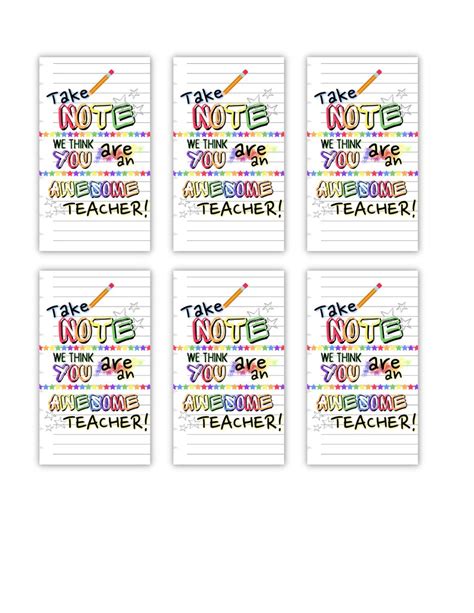 note      awesome teacher printable tag etsy