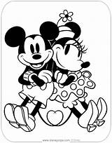 Mickey Minnie Classic Coloring Pages Friends Disneyclips Back sketch template