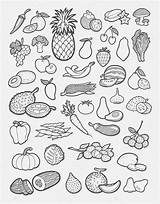 Groenten Verdura Frutta Vegetables Frutas Tekening Disegni Verduras Pictogrammen Colorare Colori Iconos Resim Frutti Depositphotos Verdure Bambini Gebruiken sketch template