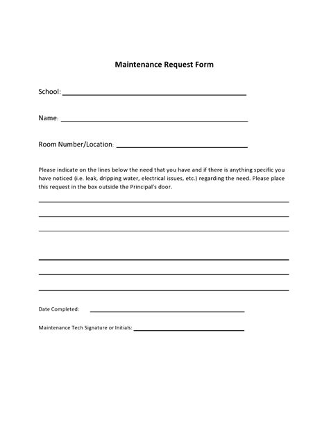 printable maintenance request form
