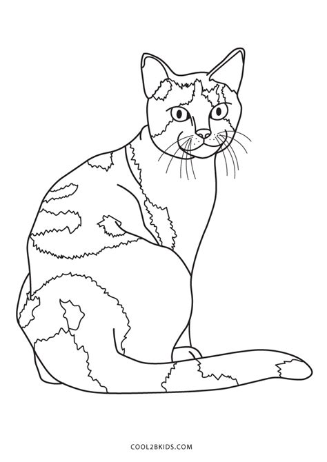 calico cat pages adult coloring pages