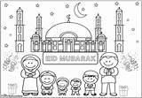 Eid Fitr Mubarak Colouring Mosque Muslim Educates Engage Themumeducates Stars sketch template