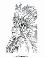 Native American Chief Coloring Getdrawings Drawing Book sketch template