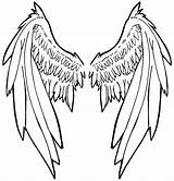 Wings Tattoo Angel Stencil Wing Stencils Drawing Designs Drawings Tattoos Line Outline Size Whatever Guardian Angels Printable Dark Getdrawings Craft sketch template