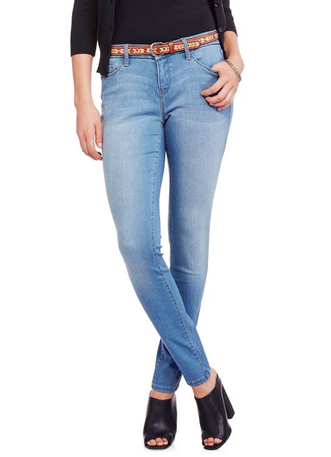 faded glory womens mid rise skinny jeans  super stretch