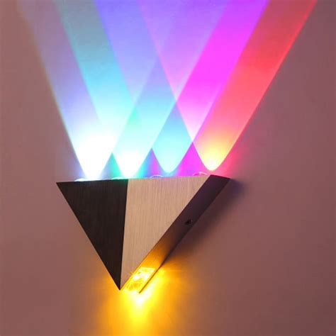 modern triangle  led wall multicolor sconce spot light fixture indoor hallway   wall