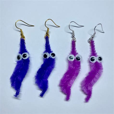 worm   string earrings etsy