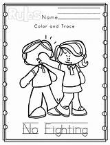 Classroom Rules Coloring Preschool Printables Pages Printable sketch template