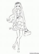 Barbie Coloring Pages Dress Games Short Doll Dresses Colorkid Top Kids Print Choose Board sketch template