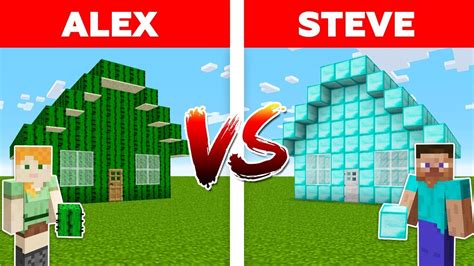 Minecraft Diamond House Vs Cactus House Alex Vs Steve