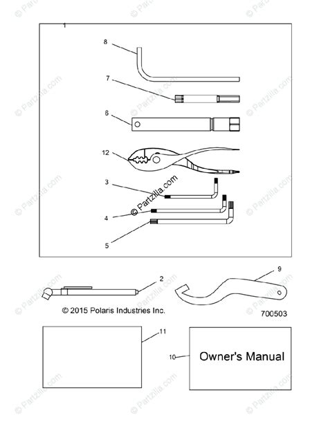 polaris side  side  oem parts diagram  references tool kit owners manuals