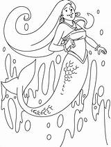 Coloring H2o Pages Popular Mermaid sketch template