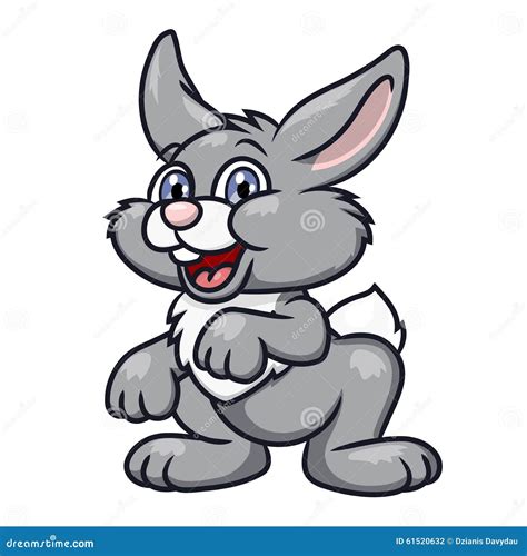 cute smiling rabbit  stock vector illustration  fluff