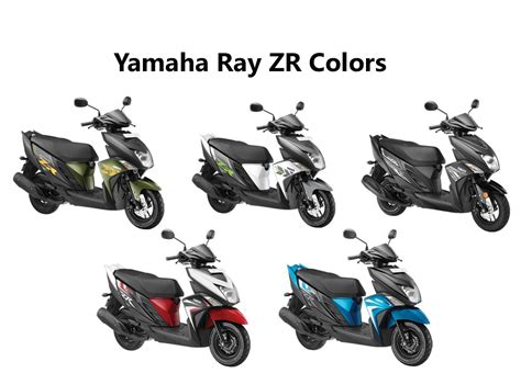 yamaha ray zr colors dark night matt green fizz white red blue gaadikey