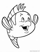 Coloring Mermaid Little Flounder Pages Ariel Disney Printable Fish Colouring Sheets Disneyclips Cheerful Easy Colorir sketch template