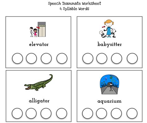 syllable worksheets  kids