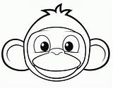Coloring Monkey Face Pages Faces Clipart Popular Library sketch template