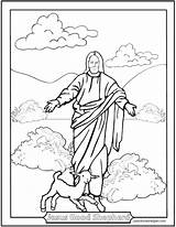 Jesus Shepherd Good Coloring Pages Catholic Bible Printable Story Church Lamb Drawing Clipart Easter Color Print Creation Children Resurrection Mary sketch template