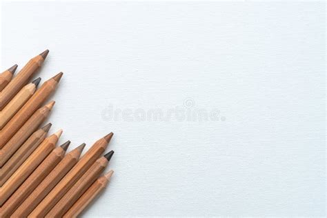 pencil  diverse skin tone colors   white canvas stock photo