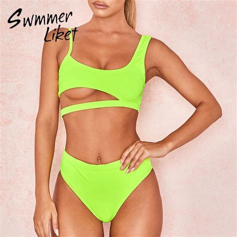 Hollow Out Bathing Suit Woman Swimsuit High Cut Bikinis 2020 Mujer Sexy